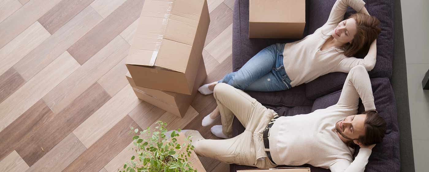 young couple moving into new home